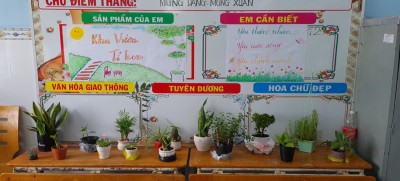 Mô hình lớp học Xanh - Sạch - Đẹp của lớp 3/8 và 4/7